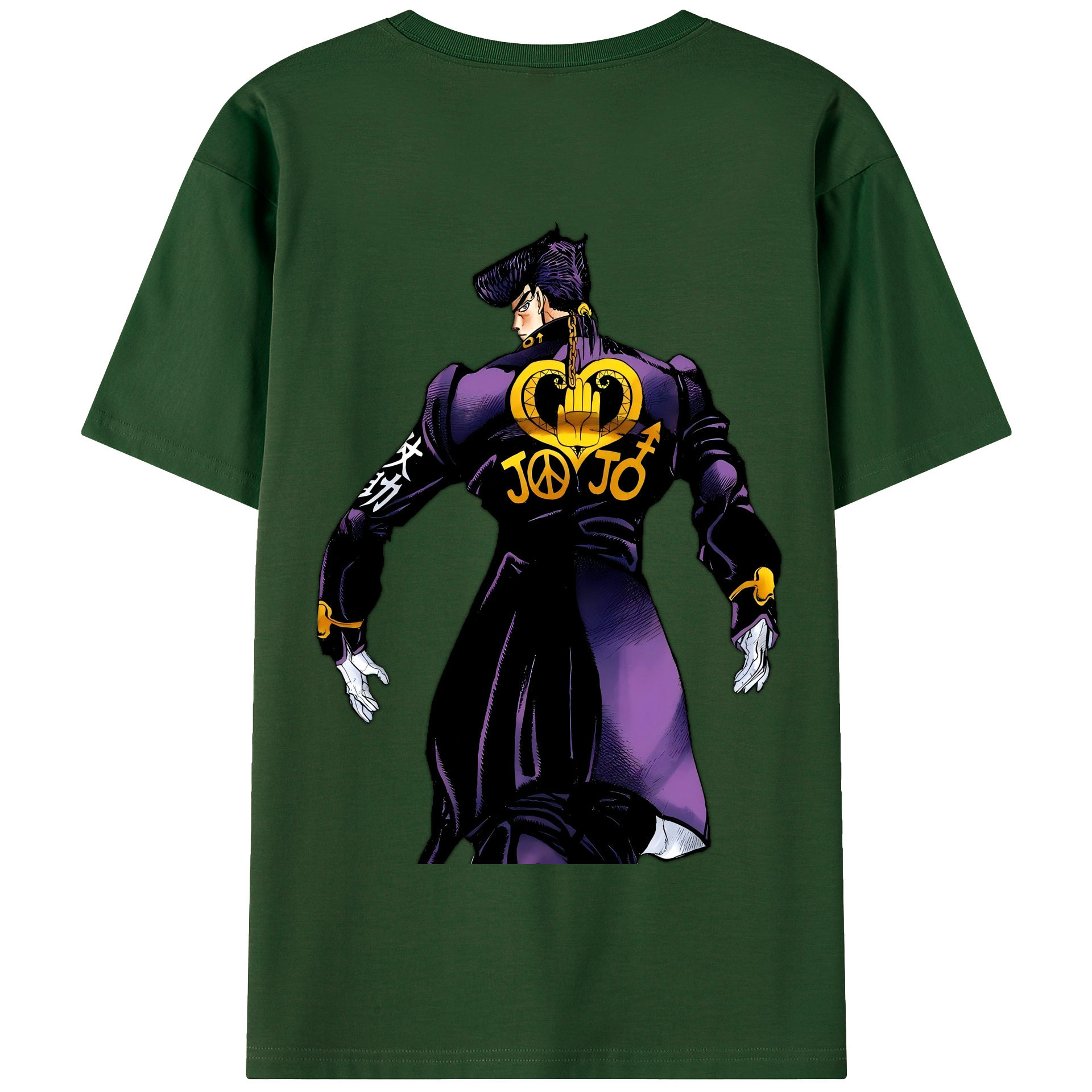 （画像用） ジョジョの奇妙な冒険 ひがしかた じょうすけ JoJo's Bizarre Adventure Higashikata Josuke 綿100％半袖Tシャツ（背面プリント）